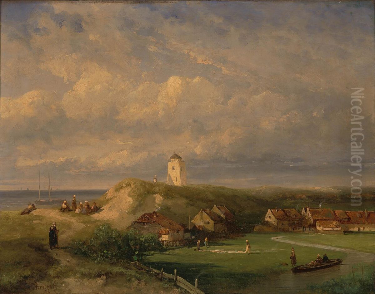 Gezicht op Zoutelande Oil Painting by Solomon Leonard Verveer