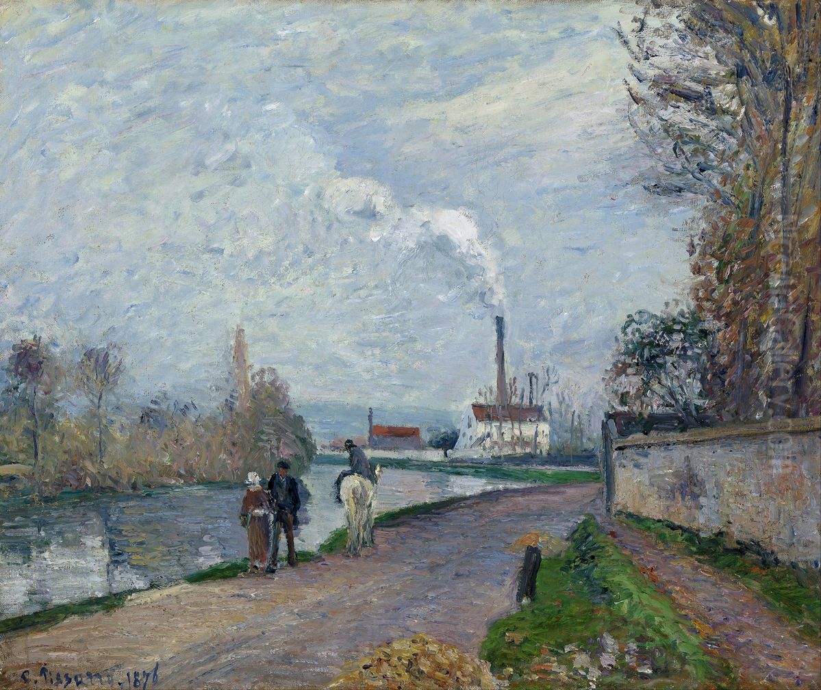 The river Oise at Pontoise Oil Painting by Camille Pissarro