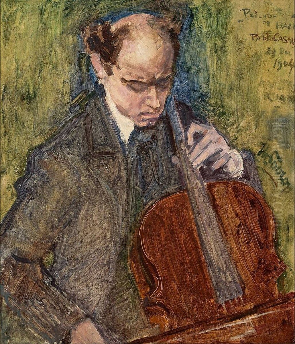 De cellist Pablo Casals Oil Painting by Jan Toorop