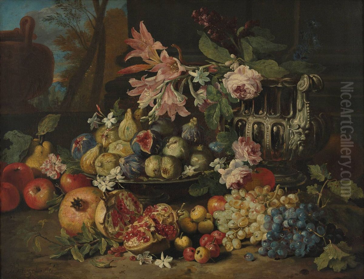 Fruit and Flowers Oil Painting by Abraham Brueghel