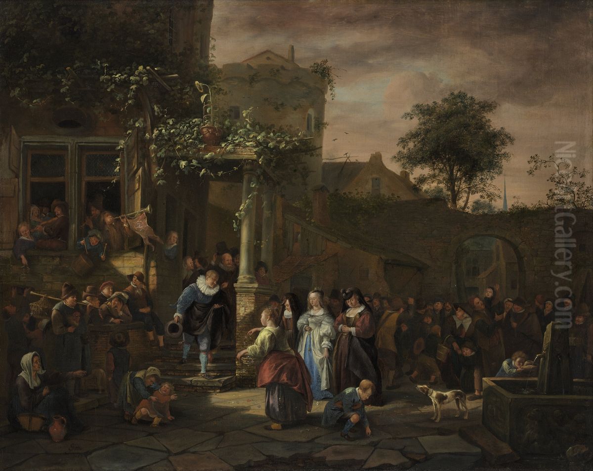 The Village Wedding Oil Painting by Jan Steen