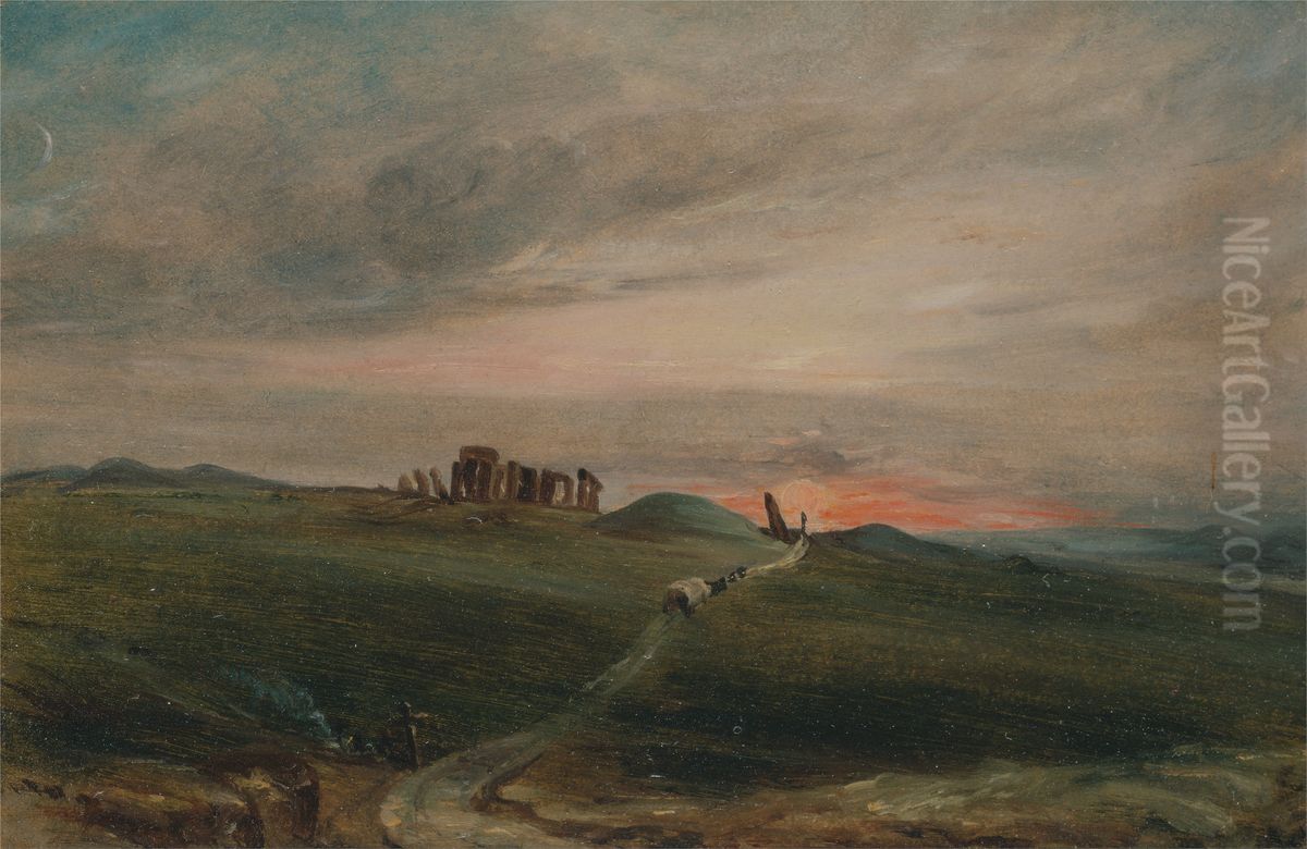 Stonehenge at Sunset Oil Painting by John Constable