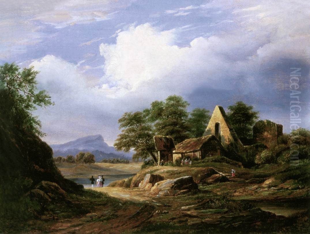 Excursion in Italian Countryside Oil Painting by Karoly Marko