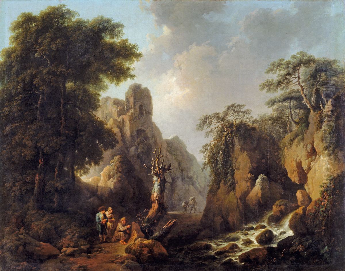 Landscape with Ruins Oil Painting by Laurenz Janscha