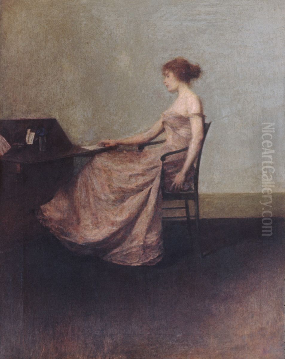The Letter Oil Painting by Thomas Dewing