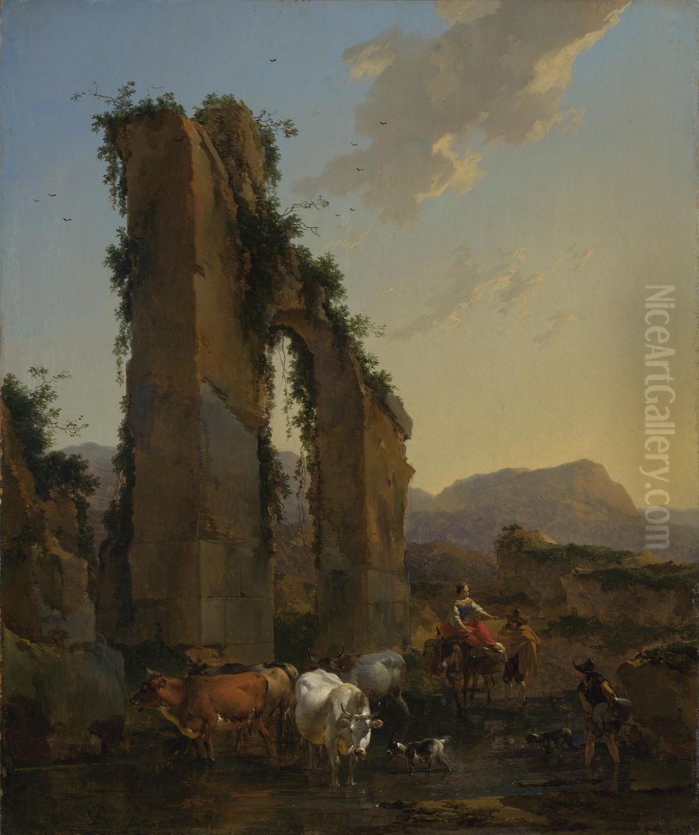 [2] Oil Painting by Nicolaes Pieterszoon Berchem
