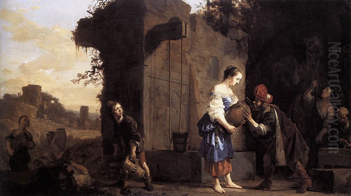 Eliezer and Rebecca Oil Painting by Salomon de Bray