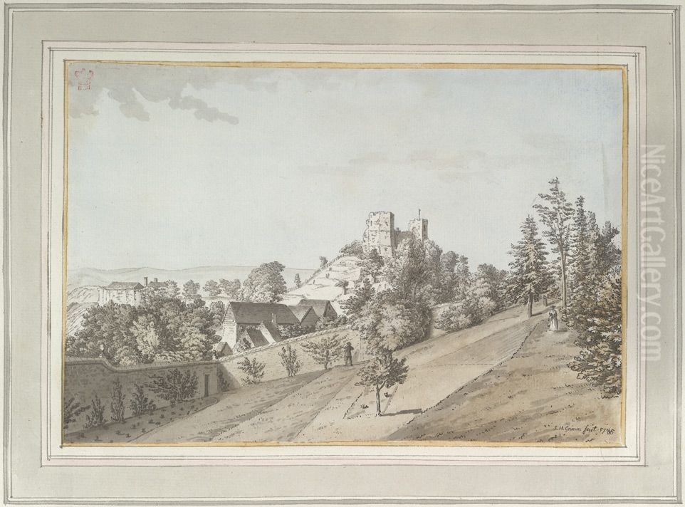 Lewes Castle f. 4 (no. 6) Oil Painting by Samuel Hieronymus Grimm