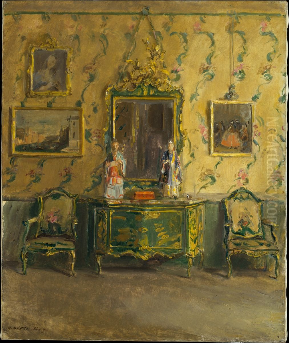 The Green Lacquer Room, Museo Correr, Venice Oil Painting by Walter Gay