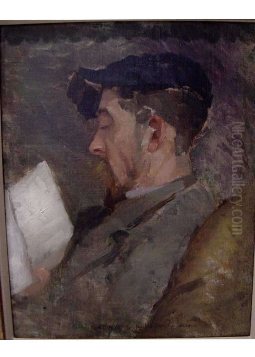 Self-Portrait Oil Painting by Theodore Robinson