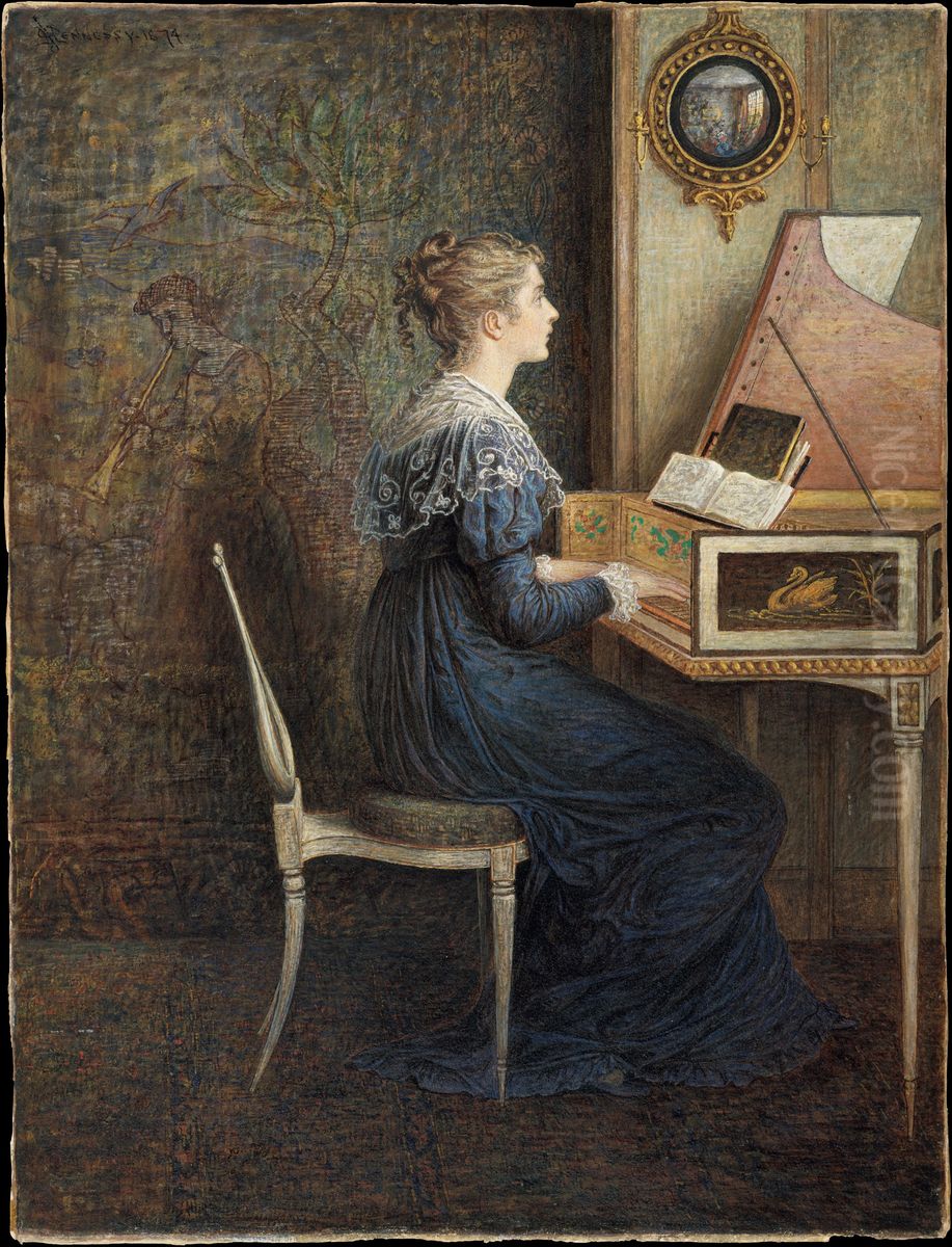 An Old Song Oil Painting by William John Hennessy