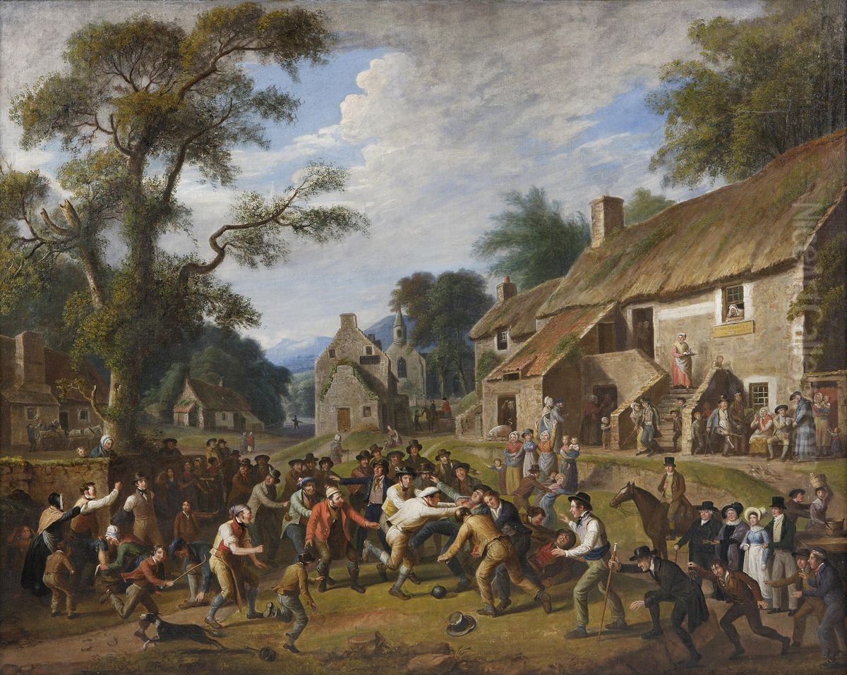 The Foot-ball Play Oil Painting by Alexander Carse