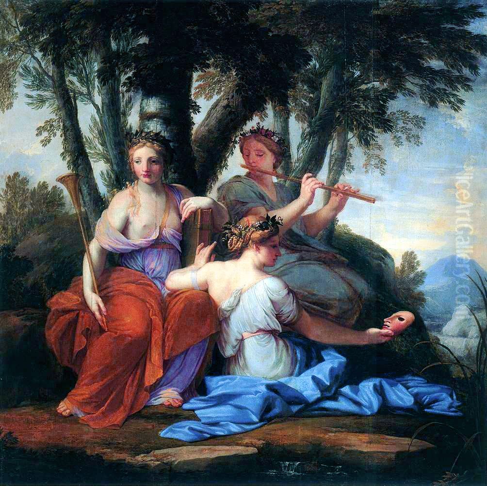 Clio, Euterpe et Thalie Oil Painting by Eustache Le Sueur