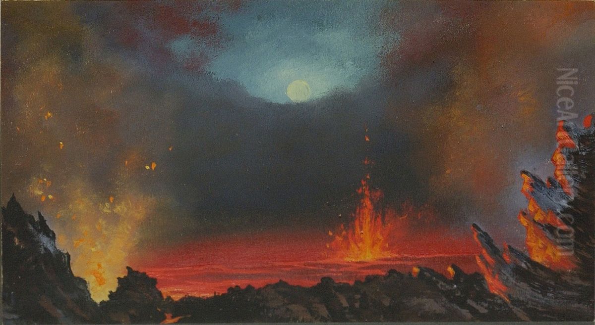 Kilauea Caldera Oil Painting by unknown