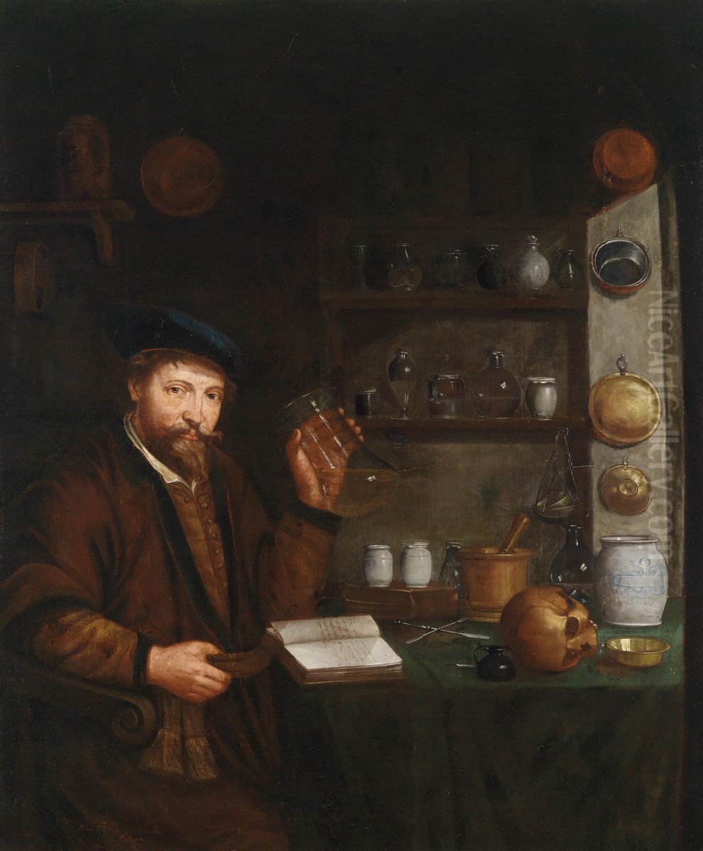 A Doctor in His Study Oil Painting by Joannes de Cordua