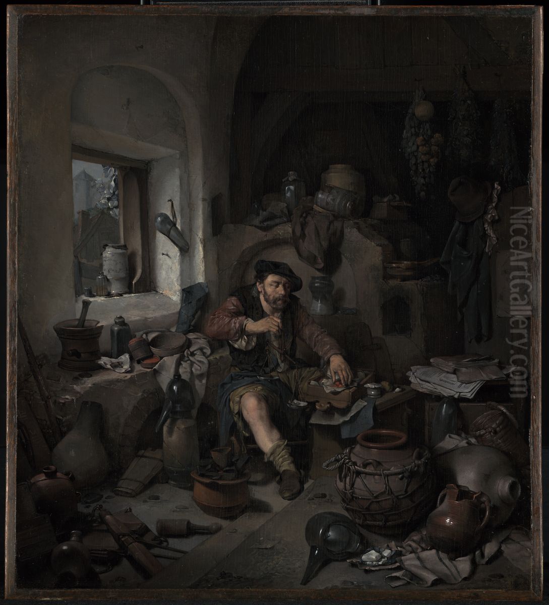 The Alchemist Oil Painting by Cornelis Pietersz Bega