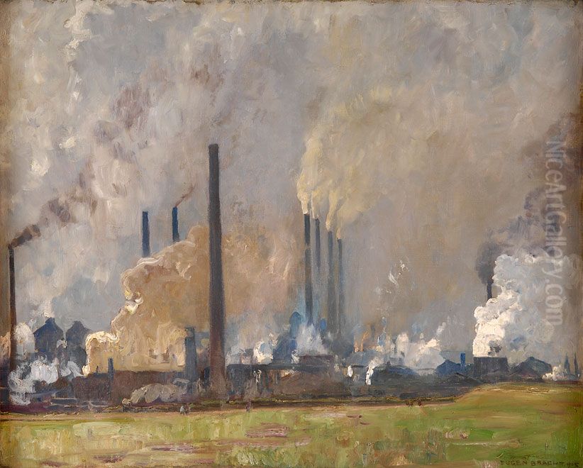 Hoesch Steelworks from North Oil Painting by Eugen Bracht