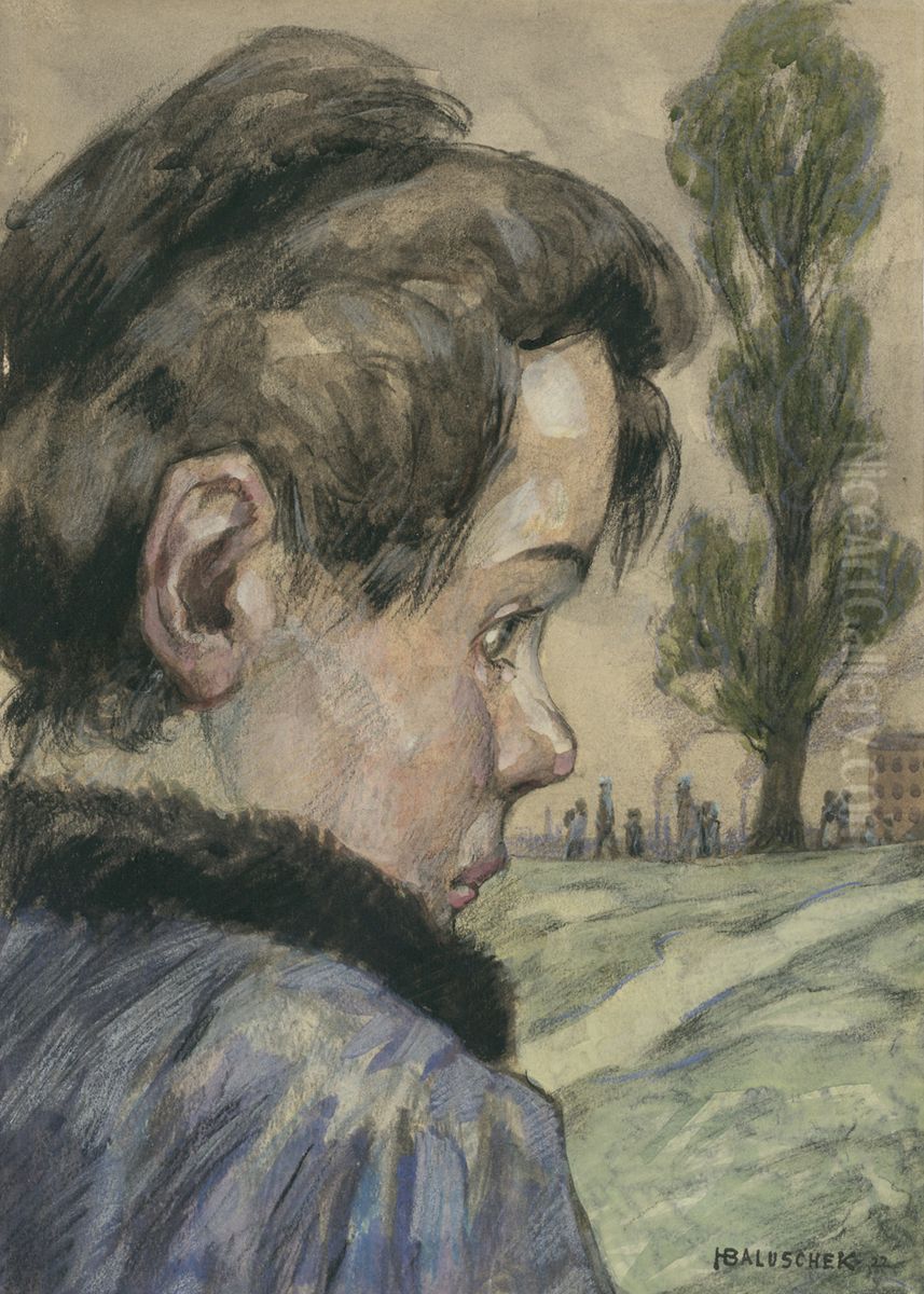 Kinderkopf. Oil Painting by Hans Baluschek