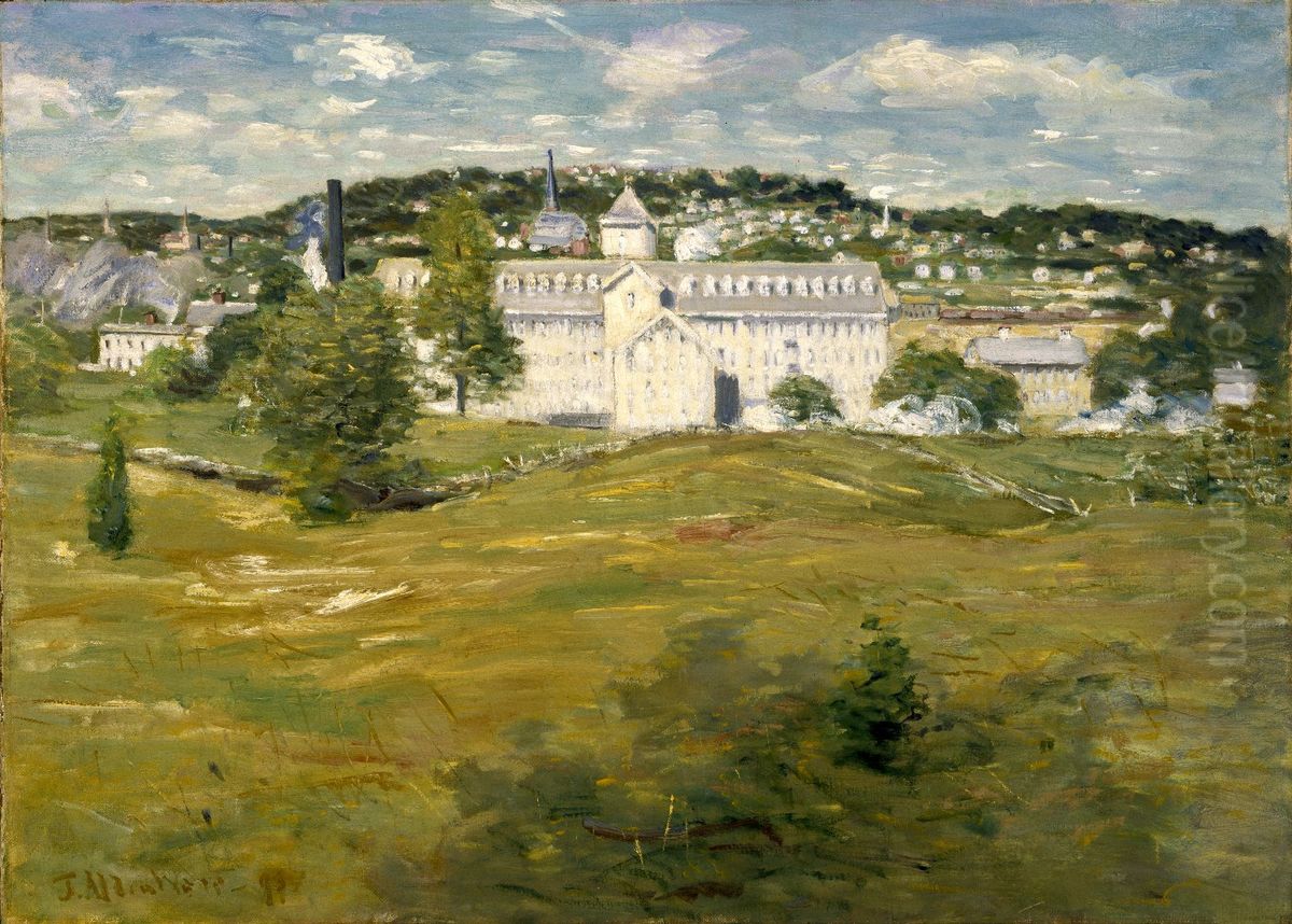 Willimantic Thread Factory Oil Painting by J. Alden Weir