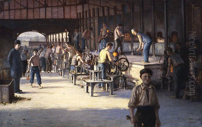 La Verrerie Claude Boucher Oil Painting by Rene Herisson