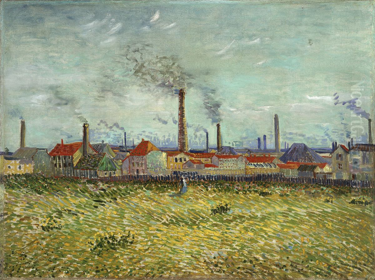 Factories at Clichy / Factories at Asnieres, seen from the Quai de Clichy Oil Painting by Vincent Van Gogh
