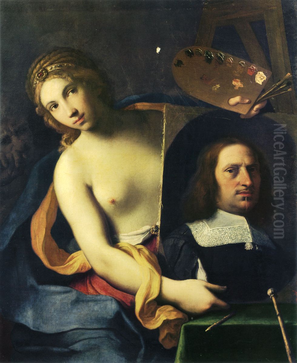Allegory of Painting Oil Painting by Giovanni Domenico Cerrini