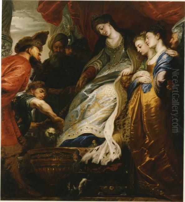 Tomyris and Cyrus (Herodotus, Historiae I.205-214) Oil Painting by (studio of) Rubens, Peter Paul