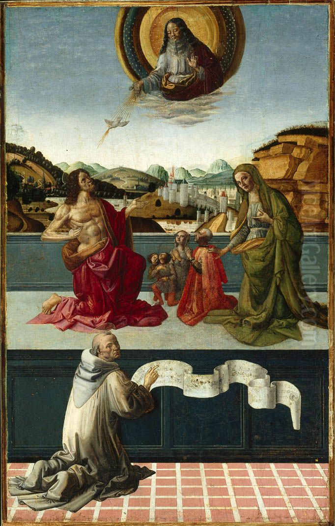 Le Christ et la Vierge intercedant en faveur de l'humanite Oil Painting by Gherardo di Giovanni del Fora
