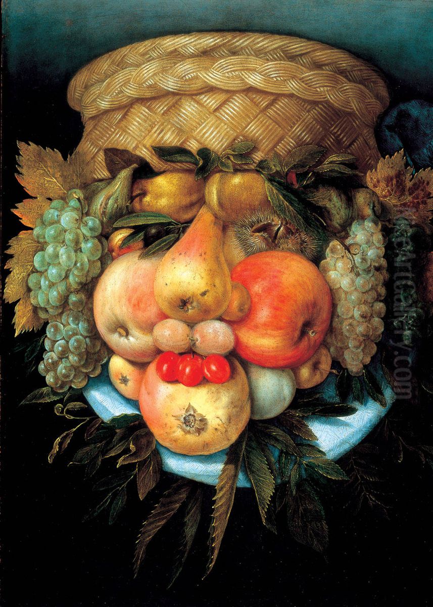The Fruit Basket Oil Painting by Giuseppe Arcimboldo