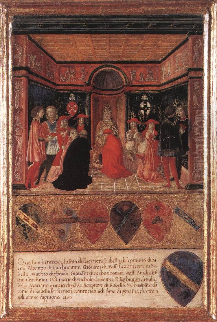 Pope Pius II Names Cardinal His Nephew Oil Painting by Francesco di Giorgio