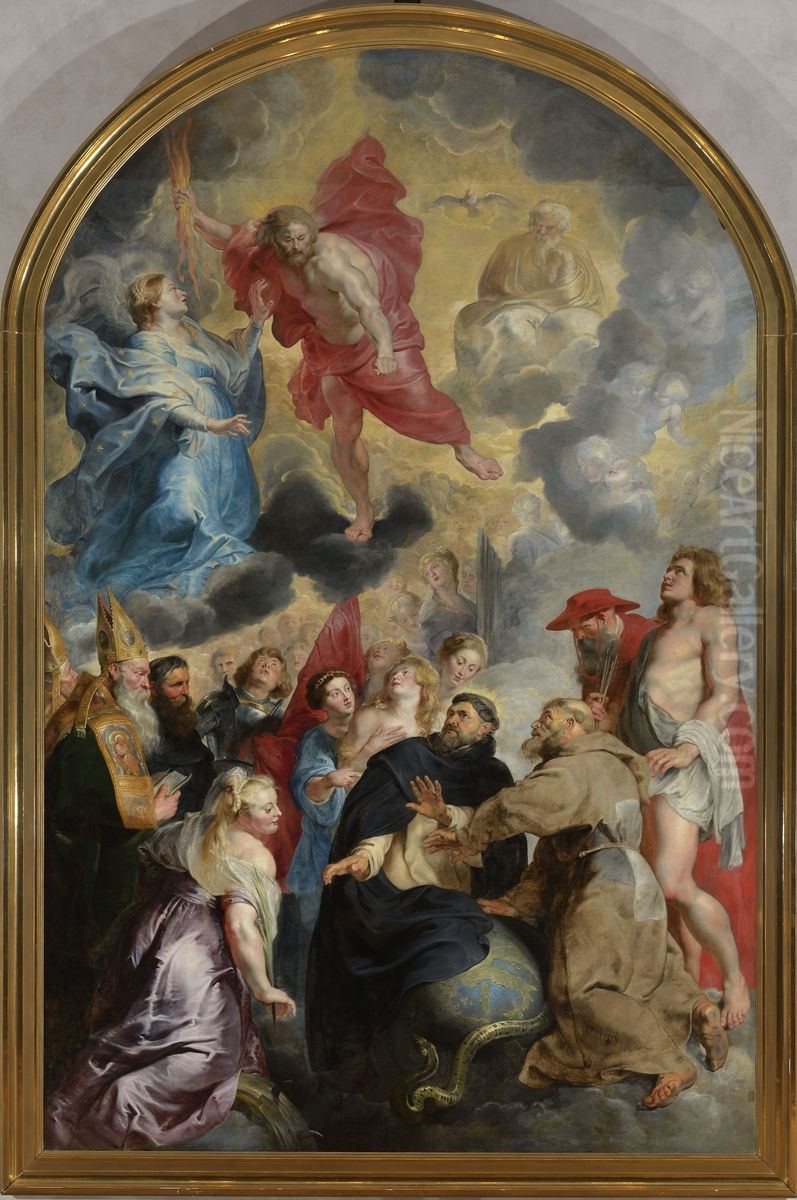 The Saints Preserving the World from the Wrath of Christ Oil Painting by (studio of) Rubens, Peter Paul