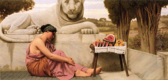 La vendeuse de fruits Oil Painting by John William Godward