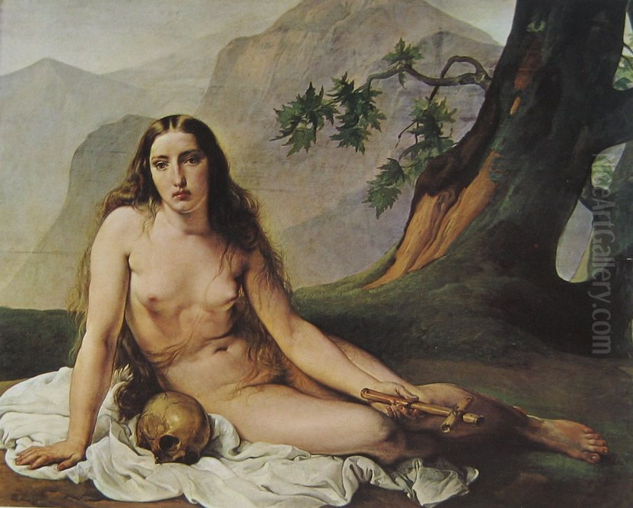 Mary Magdalene as a hermit Oil Painting by Francesco Hayez