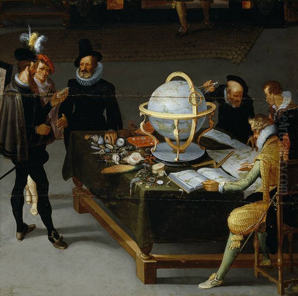 El geografo y el naturalista Oil Painting by Hieronymous Francken II