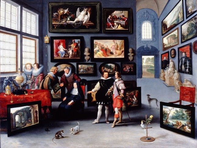 Interior of the Salon of the Archduchess Isabella of Austria Oil Painting by Willem van Haecht