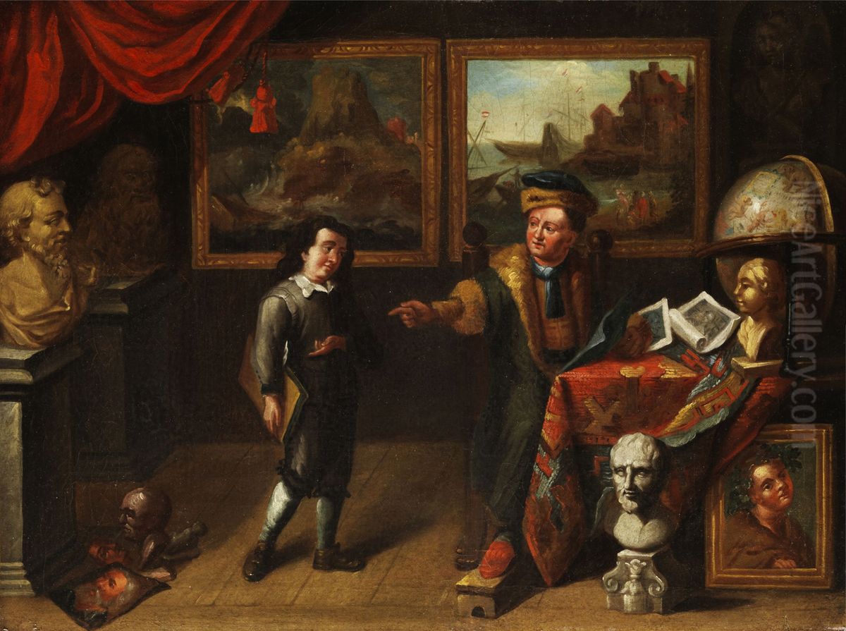 The Scholar with His Student Oil Painting by Unidentified painter