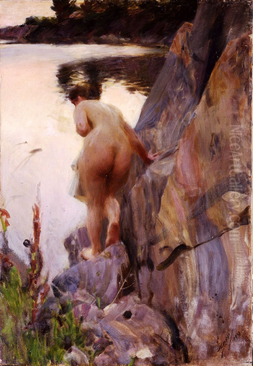 Summer bath Oil Painting by Anders Zorn