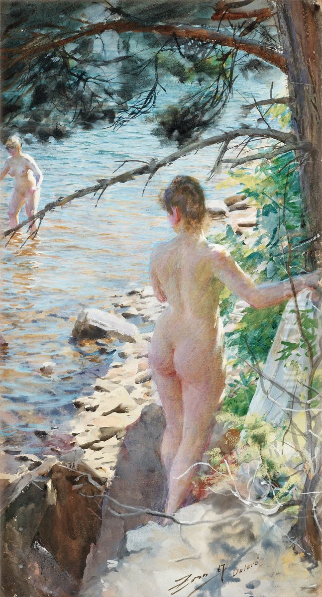 Rocks at Dalaro II Oil Painting by Anders Zorn