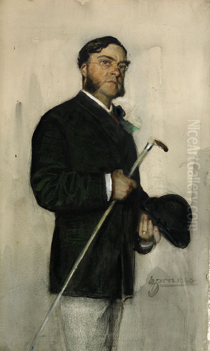 Banker Ludvig Arosenius Oil Painting by Anders Zorn