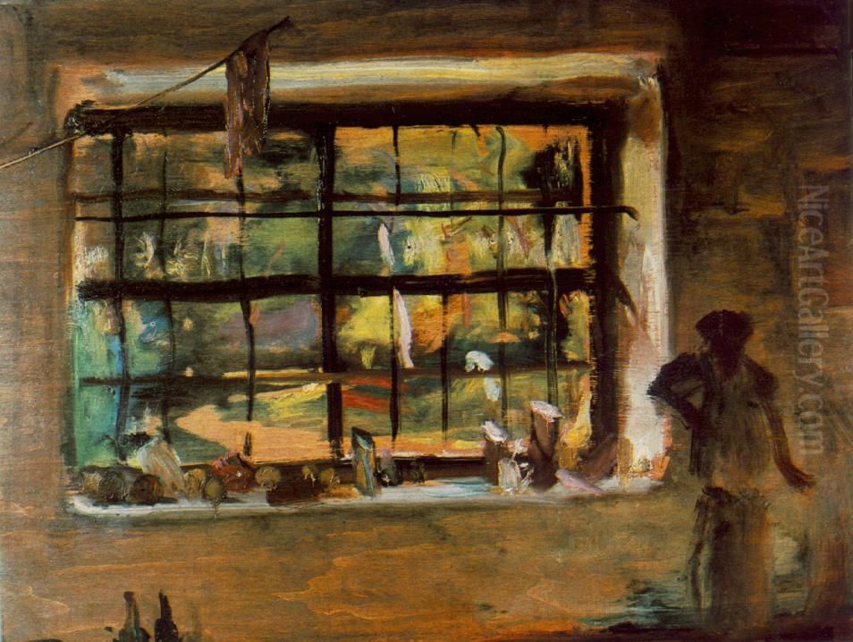 A muterem ablaka Oil Painting by Janos Tornyai