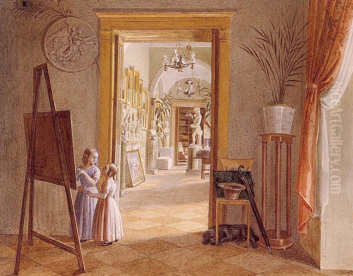 Kunstlerwerkstatt (Maleratelier) Oil Painting by Matthaus Kern