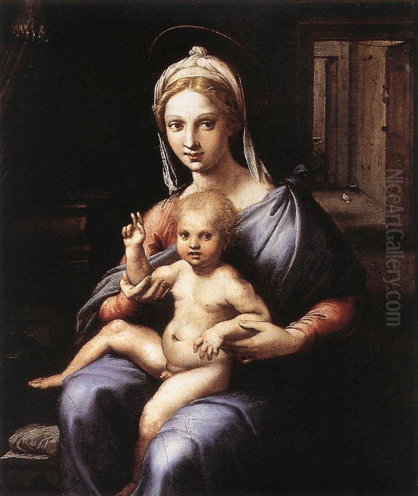 Madonna and Child Oil Painting by Giulio Romano (Orbetto)
