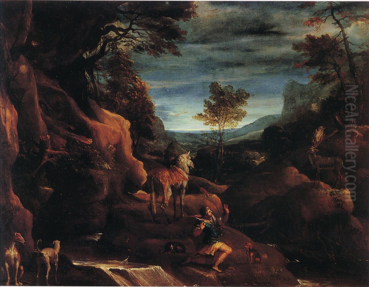 The Vision of Saint Eustace Oil Painting by Annibale Carracci