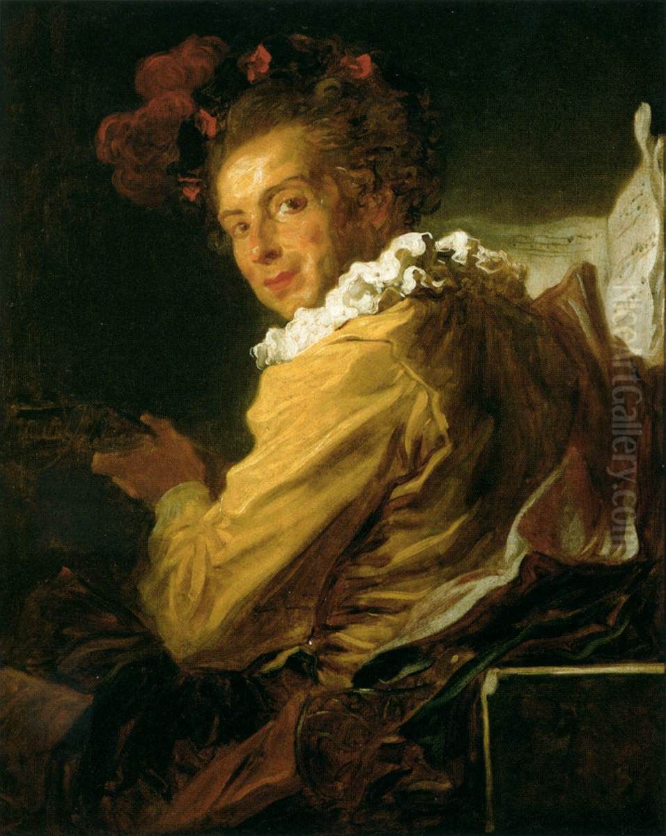 Monsieur de la Breteche (Fanciful Figure) Oil Painting by Jean-Honore Fragonard