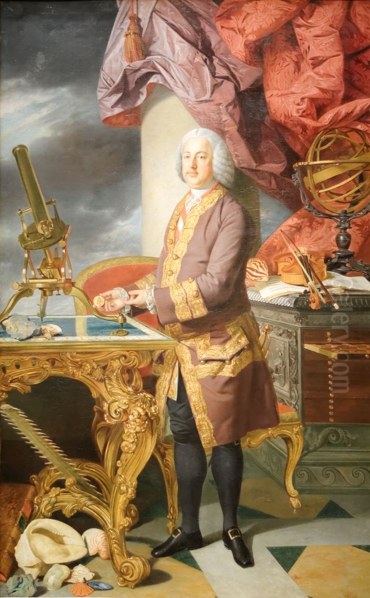 Herzog Franz Stephan I. von Lothringen (1708-1765), in ganzer Figur Oil Painting by Johann Zoffany