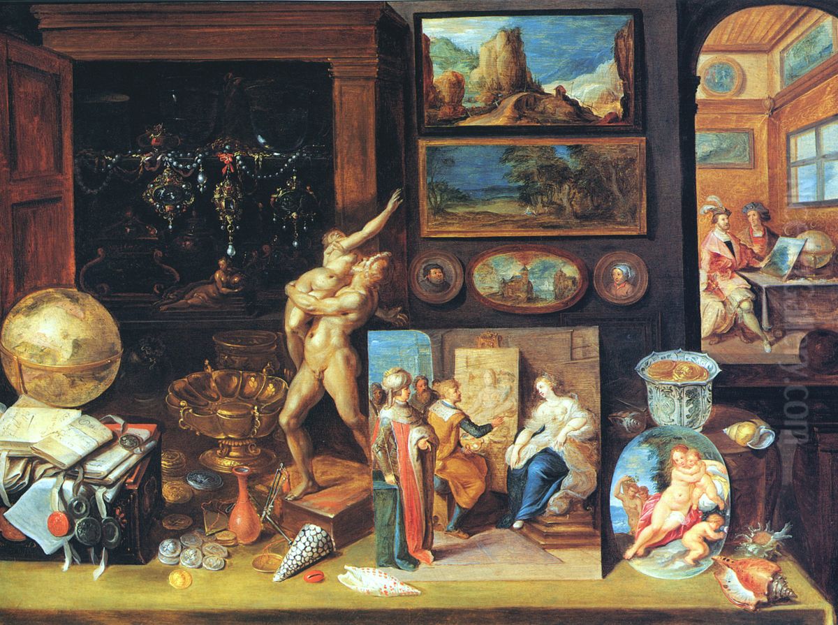 A Collector's Cabinet. Oil Painting by Frans Francken the Younger