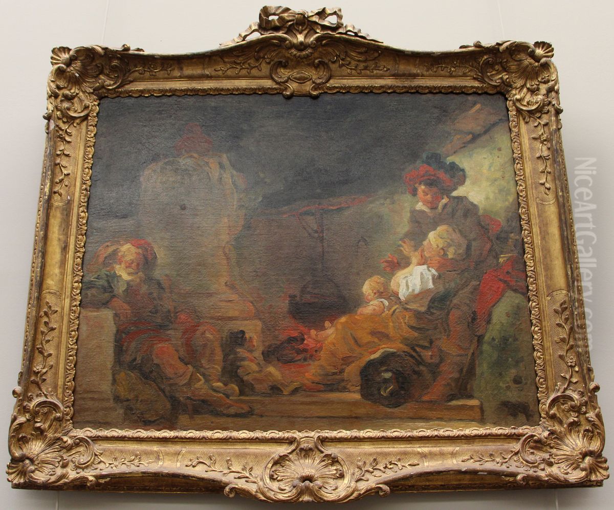 Scene nocturne, dite Le Songe du mendiant Oil Painting by Jean-Honore Fragonard