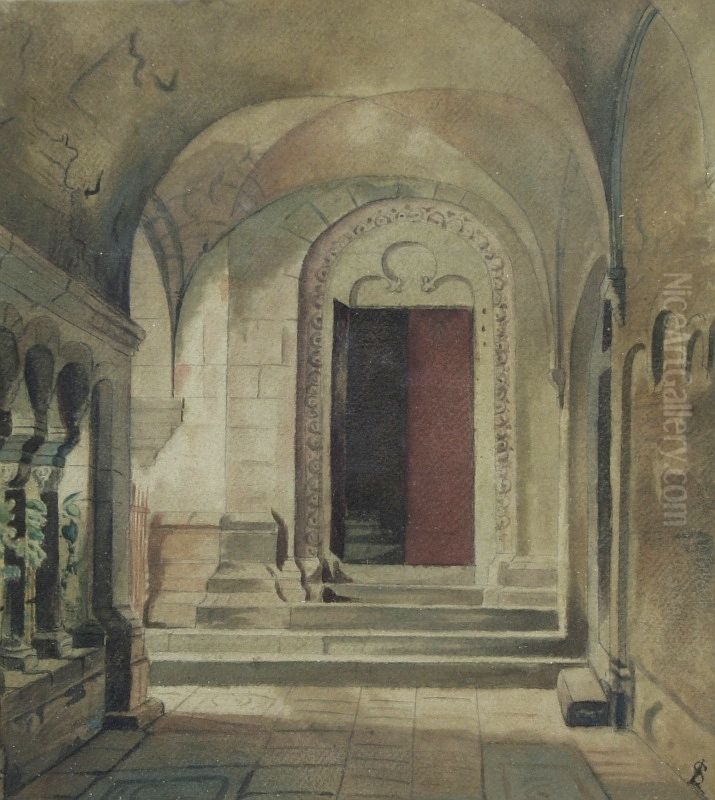 Cloister Oil Painting by Vincent Stoltenberg Lerche