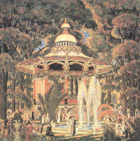 Gazebo on Central Park Oil Painting by Edward Middleton Manigault