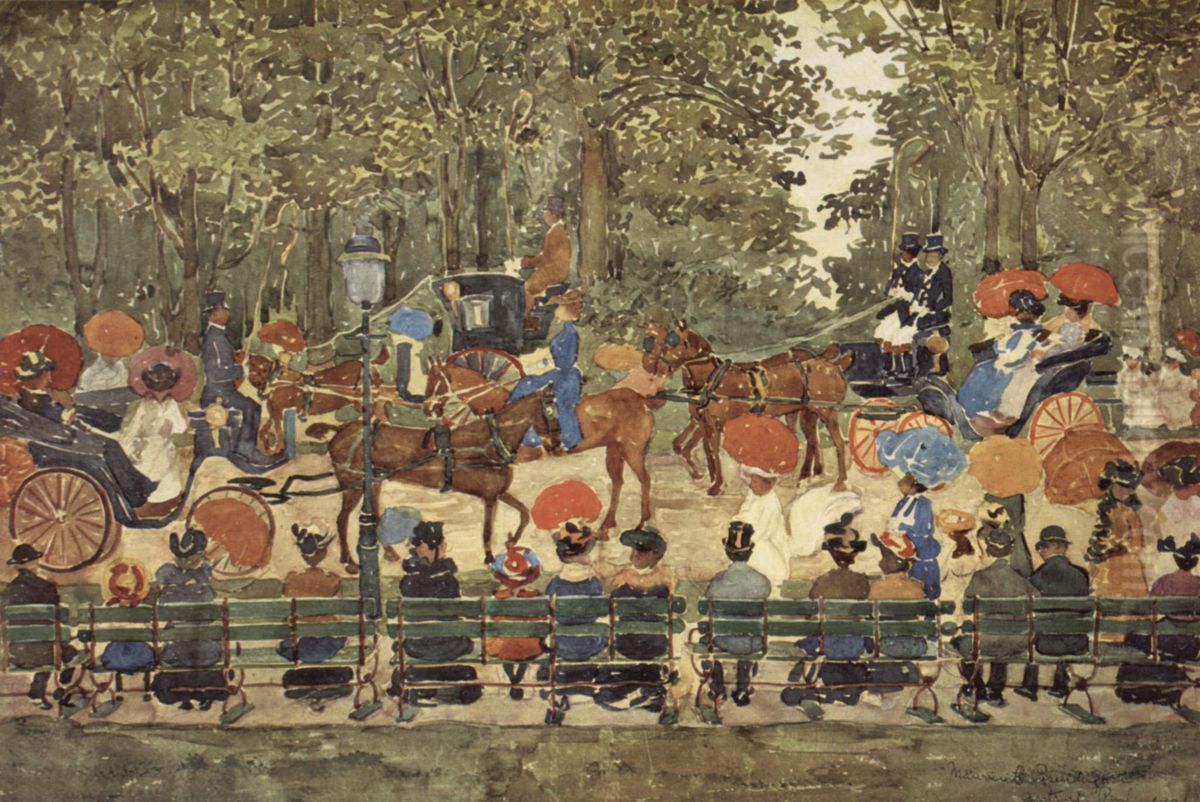 Central Park, New York Oil Painting by Maurice Prendergast